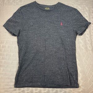 Polo by Ralph Lauren Men's Charcoal Tee with Logo Medium
